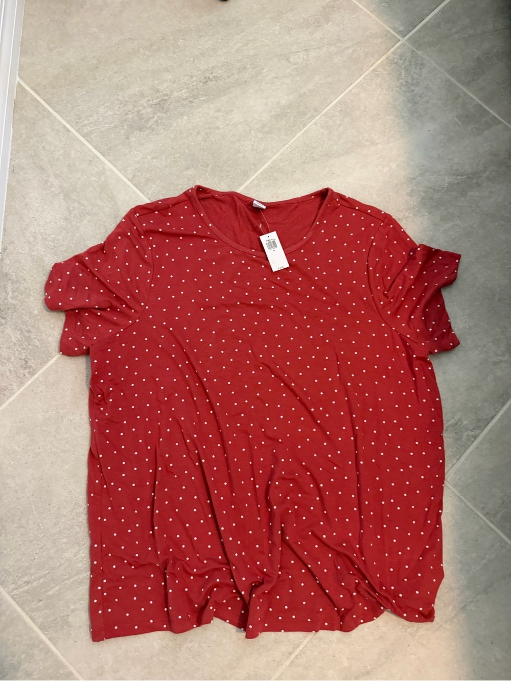 Women’s Salmon color Short-Sleeve Polka Dot Tee